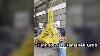 Graafmachine Clamshell-emmer in actie | Hydraulische grijper te koop