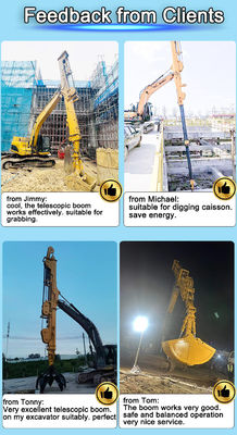 BS900E 3 sectie lange telescopische dipperarm voor katten Hitachi Komatsu graafmachines