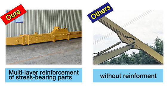 Hoog effectieve telescopische arm van de graafmachine voor 14M 15M 16M diepe opgraving