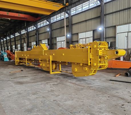 High-Reach Excavator Telescopic Arm Deep Pit Excavation & Grab Attachments (Depe Grave Excavating & Grab Attachments) is een telescopische arm met een hoge reikwijdte.