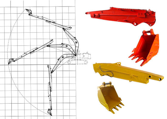 Hydraulische graafmachine lange arm telescopische glijboom voor katten Hitachi Komatsu