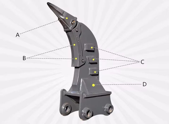 Vibratie dempend ontwerp graafmachine Ripper voor zachte grond in de bouw en mijnbouw