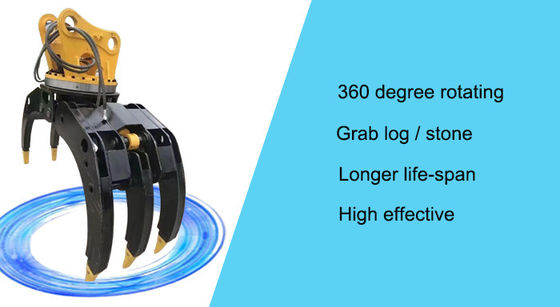 360 graden draaihoek hydraulische roterende grijper voor materiaalbehandeling