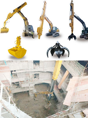 Telescopic Excavator with Clamshell Bucket Telescopic Boom voor kat hitachi komatsu