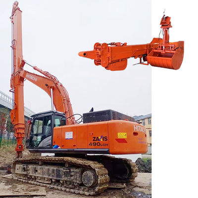 Telescopische arm met schelp emmer voor 50 ton graafmachine 32m Geel Rood