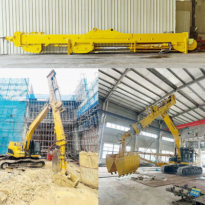 Graafmachine telescopische arm met grappelschelp emmer voor het graven