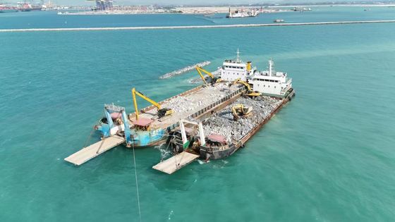 Graafwerk Silt Sand Excavator Boom Constructiewerk Long Reach Geel