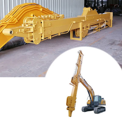 Telescopische arm van de graafmachine met een emmer voor het graven