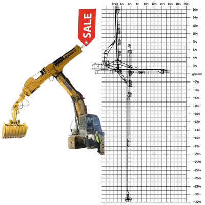 30m 32m Teleskopische Dipper Arm Met Clamshell Bucket Grapple