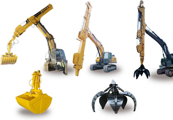 Telescopische graafmachine Boom Telescopische Dipper Arm Met Clamshell Bucket