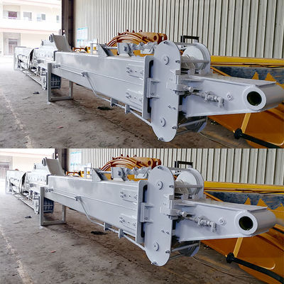 Graafmachine telescopische arm met grappelschelp emmer voor het graven