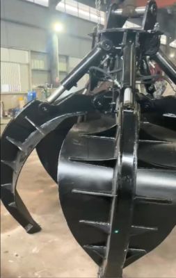 Graafmachine Grijp 5/4 Klauwen Emmer Oranje Schil Grijp Metalen schroot voor voor graafmachine 10 ton tot 12 ton Machinery Attachments