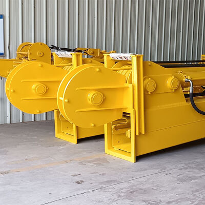 Telescopische arm van de graafmachine met een emmer voor het graven