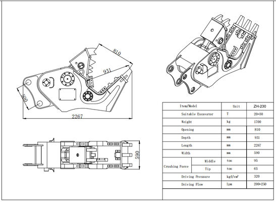 Graafmachine Betonvergruizer Hydraulische Vergruizer