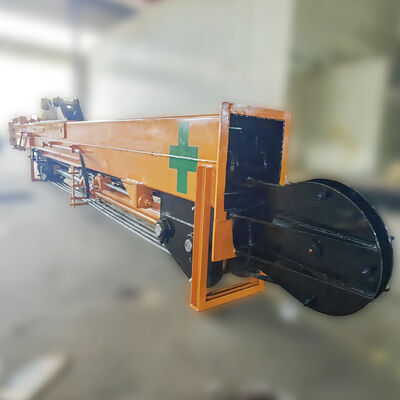 Telescopische dipperarm met grappel-clamshell emmer