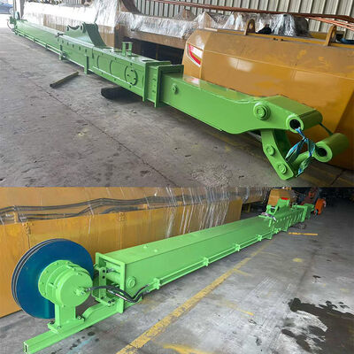 Telescopische arm voor graafmachine met een emmer