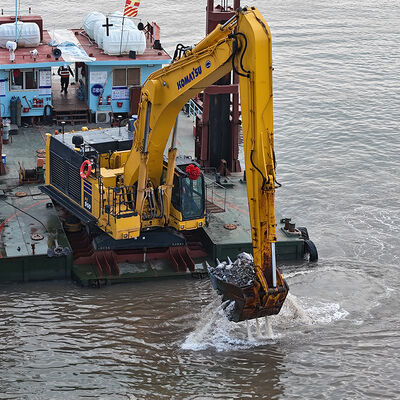 Hoog bereik graafmachine lange arm
