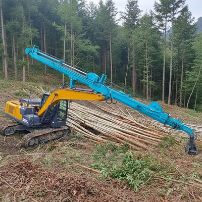 Telescopische arm van de graafmachine voor het grijpen van bomen